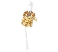 KALLORY Régulateur et en Alliage D'aluminium Lampe à Pétrole Mèche en Coton, Structure Simple Socle Métallique Or pour Lampe à Huile DIY
