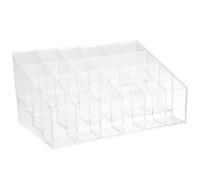 KALLORY Rouge Individuels Lèvres Acrylique de Transparent à Organisateur 24 Compartiments Support Trapezoïdal Solide Rangement et Affichage pour Cosmétique à Usage Domestique