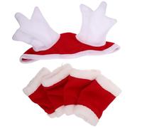 KALLORY Set de 1 Costume de Noël pour Cheval avec Chapeau en Peluche et Protège-jambes Confortables pour Défilés Festifs et Décorations Uniques