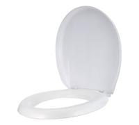KALLORY Siège de Toilette Rembourré EVA Blanc 40X34 CM, Abattant Wc Fermeture Silencieuse, Confortable pour Adultes, Adapté à la Salle de Bain et aux Toilettes Allongées