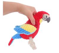 KALLORY Sonore Perroquet Interactif pour Chiots - Peluche Résistante à Mâcher - Taille Adaptée pour Petits Chiens - Usage Intérieur et Extérieur - Réduit Les Dégâts aux Meubles