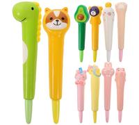 KALLORY Stylos À Presser 10 Pièces Stylos Squishy Stylos À Bille Kawaii Stylos D'écriture Animal Mignon Stylos De Nouveauté Amusants Pour Le Bureau De L'école De Décompression