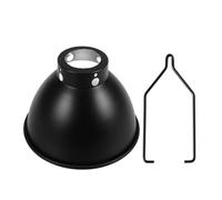 KALLORY Support Lumineux pour Reptiles en Métal Noir, Abat-Jour Résistant Haute Température de 14 Cm pour Terrarium, Fixation Sécurisée pour Lampe Chauffante Reptile