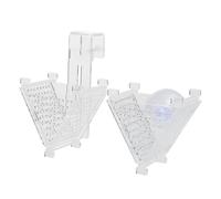 KALLORY Support pour Mangeoire à Poissons Gobelet Conique Pratique en Acrylique 2pcs Design Flux d'eau Conteneur Rouges pour Aquarium