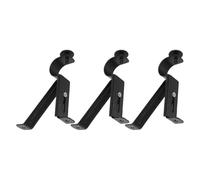 KALLORY Supports de Tringle à Rideaux Muraux Réglables Noir Fenêtres pour Installation Facile et Design Élégant Lot de 3 Pièces Mural