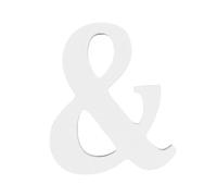 KALLORY Symbole en Bois Blanc Simple et Créatif 8cm pour Décoration Maison et Mariage, Ornement DIY Élégant et Rustique pour Fête et Anniversaire