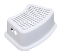 KALLORY Tabouret de Toilette Blanc en Plastique Antidérapant, Design Rectangulaire Simple et Moderne, pour Salle de Bain, Gain de Place et Forte Capacité de Charge