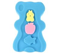 KALLORY Tapis de Bain en Éponge pour Bébé Garçon Fille, Doux Peau, Forme Ours, Bords Coussinés, Facile à Ranger, Accessoire de Bain Couleur Aléatoire