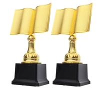 KALLORY Trophée de Lecture en Plastique Lot de 2 Pièces Forme Livre Prix de Réussite pour Étudiants et Familles Concours de Lecture