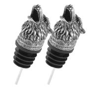 KALLORY Verseur de Vin Aérateur en Alliage de Zinc Argenté et Bouchon de Bouteille Créatif Pack de 2 Pièces Élégant et Fonctionnel pour Bar Cuisine