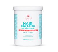 Kallos Masque capillaire professionnel Cosmetics KJMN Pro-Tox, pour cheveux fins, secs et abîmés. apporte de la brillance grâce à la kératine, au collagène et à l'acide hyaluronique - 1 L