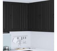 Kalmar - Armoire de cuisine moderne - En matériau dérivé du bois - Avec design élégant et grand espace de rangement pour l'organisation de la cuisine - Noir - 57 x 57 x 100 cm