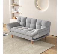 Concept Usine – Canapé convertible modulable 3 places Kalmar, gris clair, tissu 100% polyester