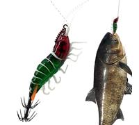 Kalmare Köder - 8 inch PVC Garnëlen Design | Doppelhaken Angel Zubehör - Realistischer Lockstoff Für Salzwasserangler Mit Langsamer Sinkaktion, Vielseitig Einsetzbar in Meeren Seen Flüssen Trolling