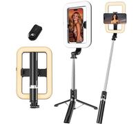 Kalofaye Anneau lumineux avec trépied extensible de 137,2 cm, lumières circulaires LED avec support de téléphone, télécommande sans fil et alimentation USB-C pour iPhone et Android, YouTube