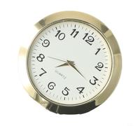 Kalokairi Insert rond pour horloge à quartz de 50 mm en acier inoxydable - Lentille arrière en verre - Chiffres romains ou arabes - Doré ou argenté - Remplacement d'horloge pour l'artisanat (arabe