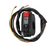 Kalokairi Pour moto 7/8" Support guidon Start Stop Kill Switch pour VTT, bouton marche/arrêt latéral multifonction, matériau ABS, noir