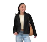 KaloKLU 2025 Nouveaux vêtements féminins tempérament pendule double rangée nœud pull court costume veste, 2#, 3XL