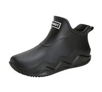 KaloKLU Bottes de pluie plates en caoutchouc antidérapantes et imperméables pour le travail, la pêche, le lavage de voiture, la cuisine, noir a, 43 EU