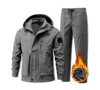 KaloKLU Ensemble De Combinaison De Ski Deux Pièces Pour Hommes, Combinaison De Ski À Capuche Coupe-vent Et Résistante À L'usure 2 Pièces, Vêtements Imperméables