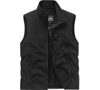 KaloKLU Gilet softshell léger pour homme - Veste de golf imperméable et coupe-vent - Veste sans manches pour le sport, la randonnée, la course, le travail, Noir , 5XL