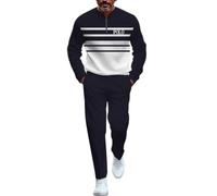 KaloKLU Hommes Mode Loisirs Sport Deux Pièces Impression 3D Cravate Ronde Vêtements Ensemble E, 12, XXL