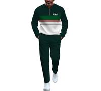 KaloKLU Hommes Mode Loisirs Sport Deux Pièces Impression 3D Cravate Ronde Vêtements Ensemble E, 13, XXL