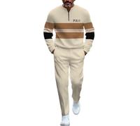 KaloKLU Hommes Mode Loisirs Sport Deux Pièces Impression 3D Cravate Ronde Vêtements Ensemble E, 2, XXL