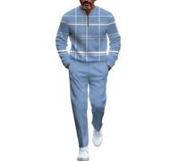 KaloKLU Hommes Mode Loisirs Sport Deux Pièces Impression 3D Cravate Ronde Vêtements Ensemble E, 5, XXL