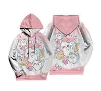 KaloKLU Hoodie Unisex Mâle Animé Chat Lapin Femelle Personnalité Impression 3D Homme Mode Loisirs Chapeau Vêtements Sport Veste Tops