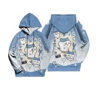 KaloKLU Hoodie Unisex Mâle Animé Chat Lapin Femelle Personnalité Impression 3D Homme Mode Loisirs Chapeau Vêtements Sport Veste Tops