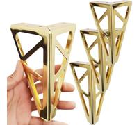KaloKLU Hyever Lot de 4 pieds de meubles dorés de 15,2 cm, en métal robuste, pour canapé, armoire, table