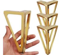 KaloKLU Hyever Lot de 4 pieds de meubles dorés de 15,2 cm, en métal robuste, pour canapé, armoire, table
