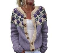 KaloKLU Impression numérique 3D, vêtements féminins ouverts chemise tricot pull-b, 6 #, L