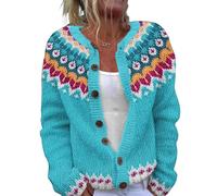 KaloKLU Impression numérique 3D, vêtements féminins ouverts chemise tricot pull-b, -, XL