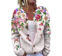 KaloKLU Impression numérique 3D, vêtements féminins ouverts chemise tricot pull-C, 11 #, XXL