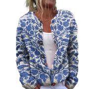 KaloKLU Impression numérique 3D, vêtements féminins ouverts chemise tricot pull-C, 12 #, XXL