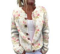 KaloKLU Impression numérique 3D, vêtements féminins ouverts chemise tricot pull-C, 6 #, XXL