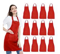 KaloKLU Lot de 12 tabliers unisexes avec 2 grandes poches, lavables en machine, pour la cuisine, les travaux manuels, le barbecue, le dessin