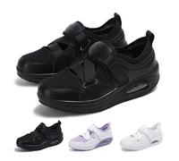 KaloKLU Sandales d'été confortables pour femme - Chaussures de diabétique avec fermeture réglable - Chaussures orthopédiques - Légères et respirantes - Pour pieds enflés, Noir , 41 EU