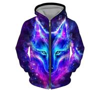 KaloKLU Wolf Veste de sport masculine Bonnet Veste de sport masculine Veste de sport pour homme Sweat à capuche Vêtements d'extérieur Sweat à capuche pour hommes Manteau de sport pour hommes Veste de
