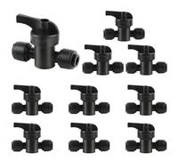 Kalolary 10PCS Noir Vannes d’Arrêt Rapides 1/4" pour Irrigation Goutte à Goutte, Raccords Push-Fit Marche/Arrêt pour Tuyau 1/4 Pouce, Connecteurs Étanches