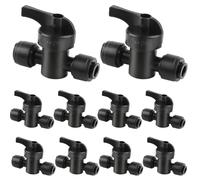 Kalolary 10PCS Noir Vannes d’Arrêt Rapides 1/4" pour Irrigation Goutte à Goutte, Raccords Push-Fit Marche/Arrêt pour Tuyau 1/4 Pouce, Connecteurs Étanches