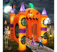 Kalolary 12 FT Décoration Gonflable d'halloween, décoration d'halloween pour Cour, Jardin, pelouse, décoration intérieure et extérieure (Arche du Château de Citrouille)