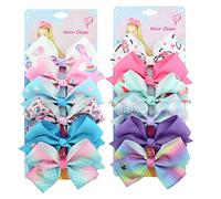 Kalolary 12 Pcs Siwa Cheveux Arcs Pinces Crocodile Pour Les filles Grands Arcs Cheveux Barrettes Accessoires Pour Les Tout-Petits Ados Enfants