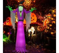 Kalolary 2,7m Fantôme Gonflable Halloween, Grand Sorcière Halloween Décorations Extérieure avec Lumière la Terreur Accessoires Gonflable Sorcière pour Décoration de Party Décorations