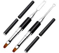 Kalolary 2 in 1 Pinceau Nail Art Ongles, Spatule à double extrémité et pinceau manucure outil Nail Art Pen pour ongles Extension Gel ongles Gel de construction UV Gel(Noir)