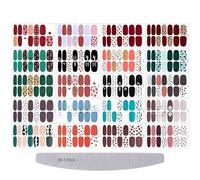 Kalolary 20 Feuilles D'autocollant de Vernis à Ongles Full Wrap Nail Art Autocollant, Imprimé Léopard Auto-adhésif Nail Art Decal Strip Nail Stickers avec Lime à Ongles (A)