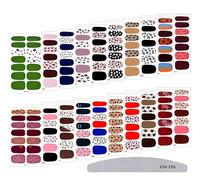 Kalolary 20 Feuilles D'autocollant de Vernis à Ongles Full Wrap Nail Art Autocollant, Imprimé Léopard Auto-adhésif Nail Art Decal Strip Nail Stickers avec Lime à Ongles (B)