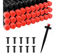 Kalolary 30Pcs d'Émetteurs d'Irrigation Goutte à Goutte avec Bouchons de Fin,Goutteur d'Irrigation Ajustable à Connexion Rapide par Pression pour Tuyau d'Irrigation de 1/4 de Pouce (8 trous Rouge)
